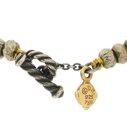 David Yurman Sterling Silver 18K Yellow Gold Black Onyx Citrine Garnet Bead Toggle Necklace 4 of 5