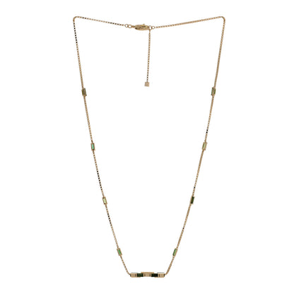 Gucci 18K Yellow Gold Green Tourmaline Link to Love Bar Necklace 3 of 5