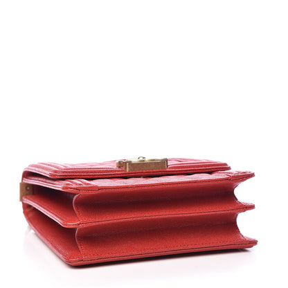 Chanel Caviar Quilted North South Boy Flap Red 4 of 11