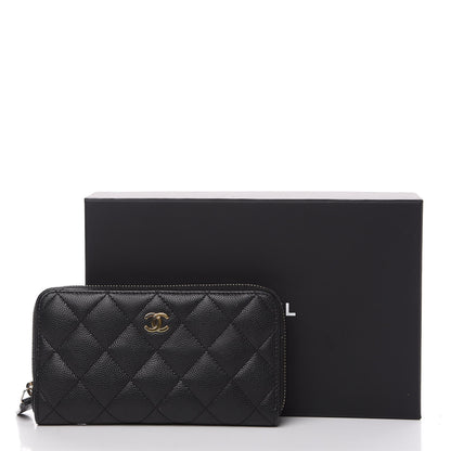 Chanel Caviar Quilted Medium Zip Around Wallet Black 10 of 10