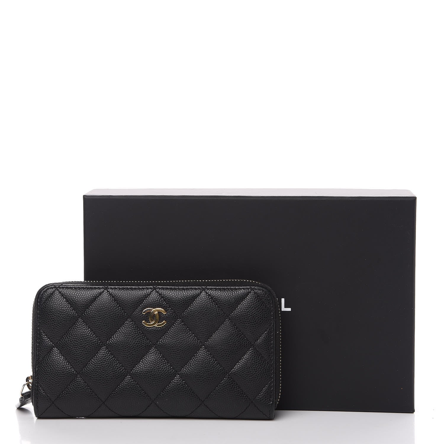 Chanel Caviar Quilted Medium Zip Around Wallet Black 10 of 10
