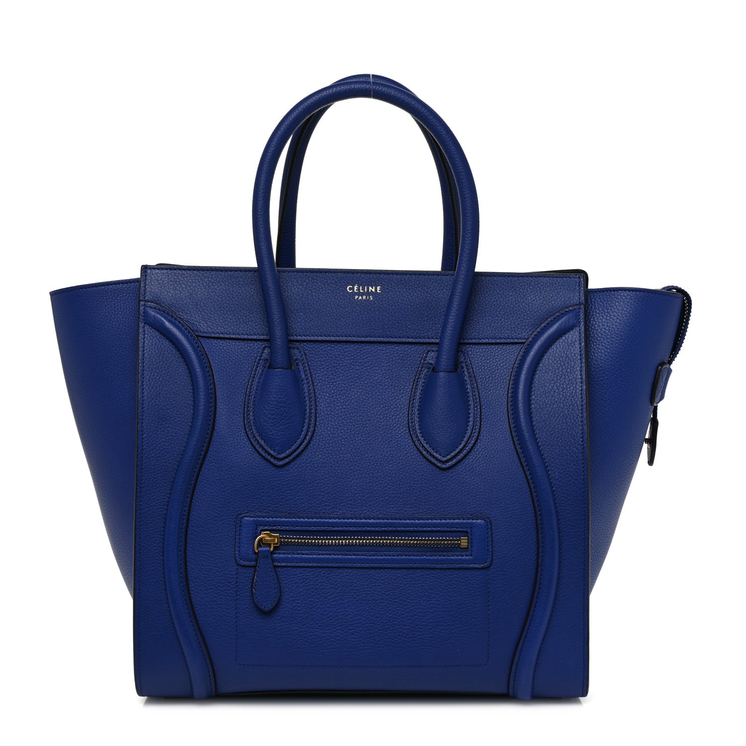 Celine Drummed Calfskin Mini Luggage Indigo 1 of 8