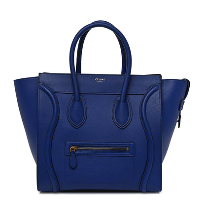 Celine Drummed Calfskin Mini Luggage Indigo 1 of 8