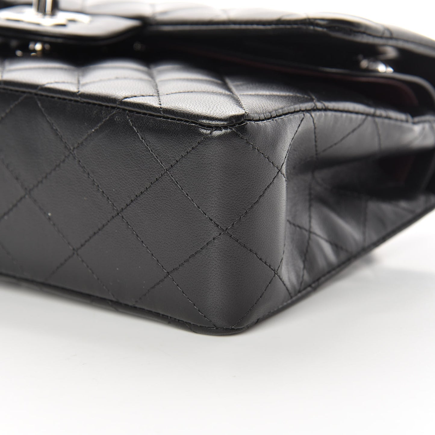 Lambskin Quilted Small Double Flap Black