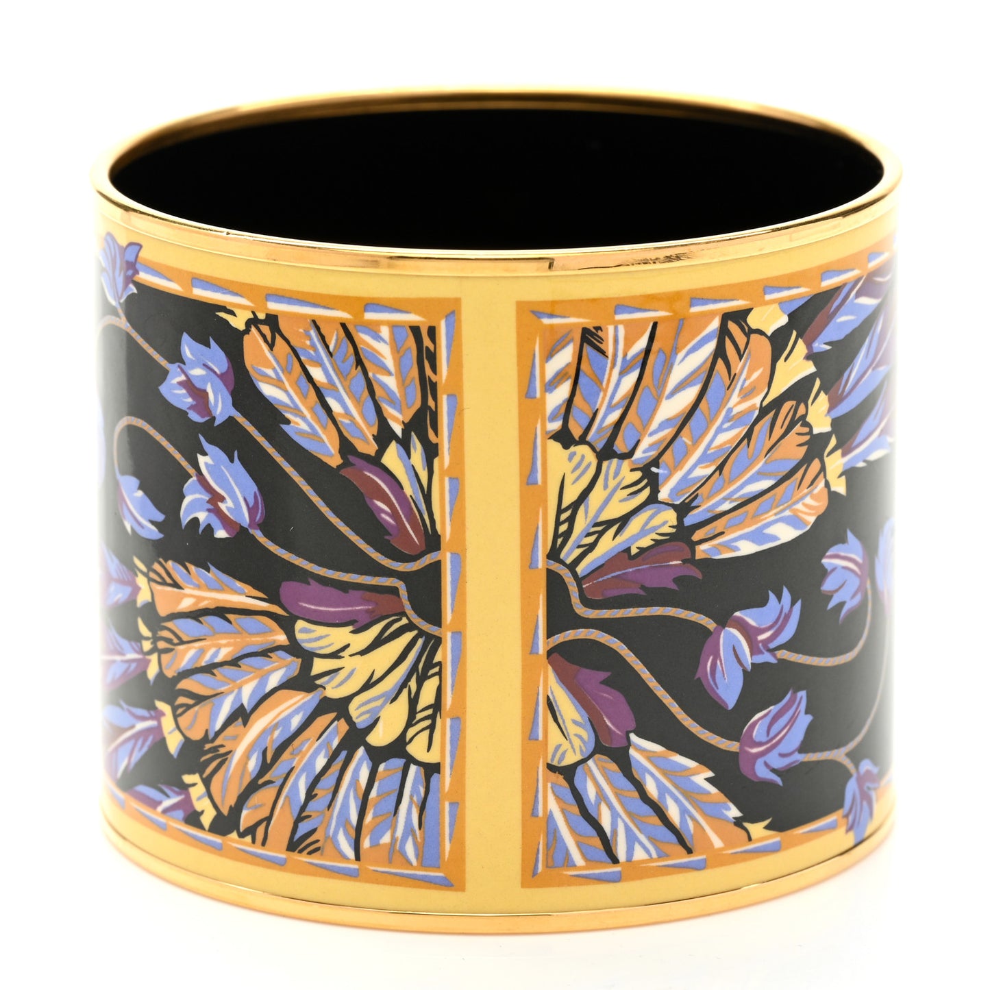 Enamel Printed Mega Wide Brazil Bracelet 70 Black