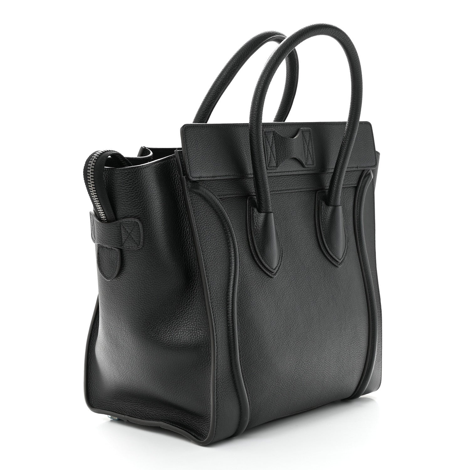 Celine Drummed Calfskin Mini Luggage Black 3 of 10