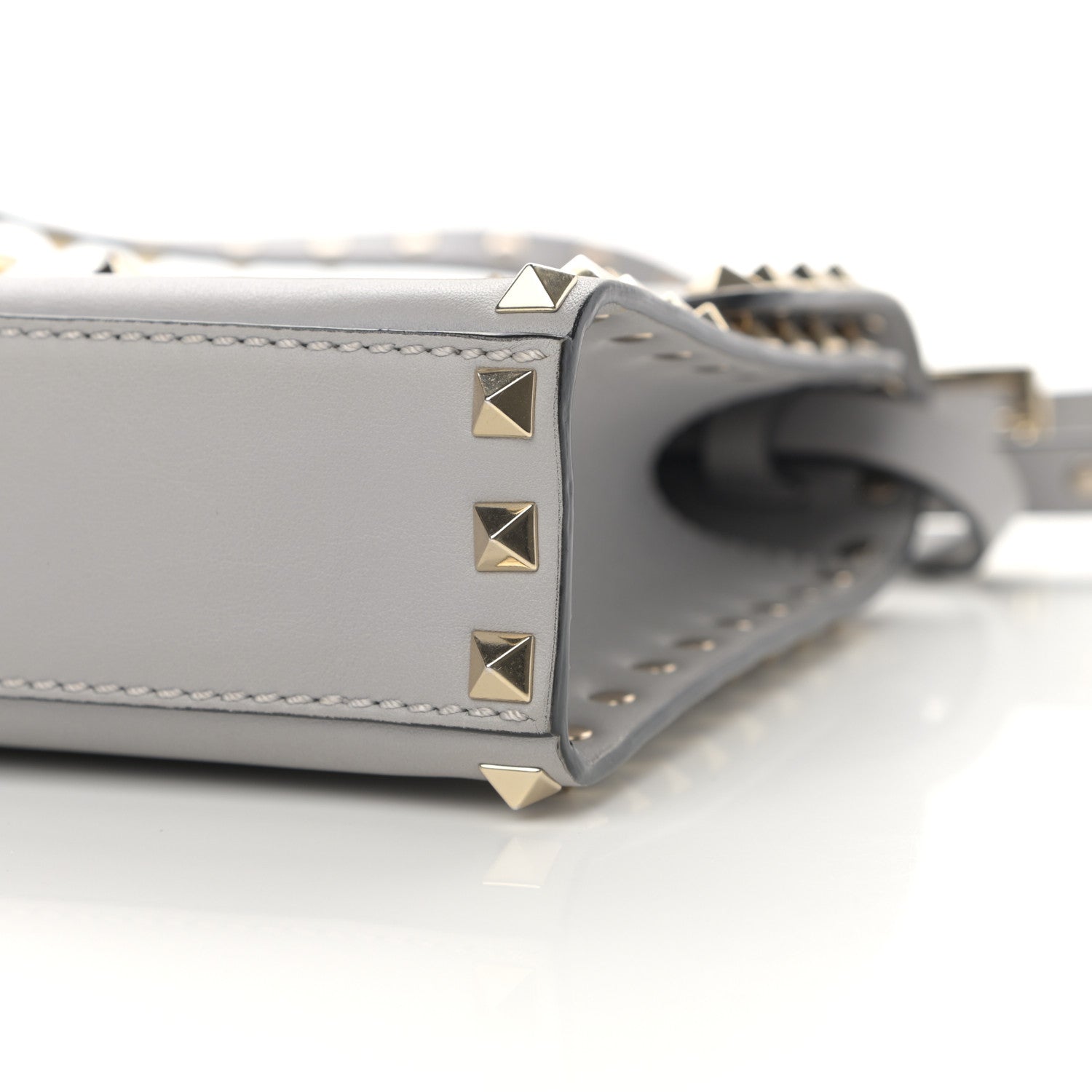 Valentino Garavani Vitello Medium Rockstud Flip Lock Crossbody Bag Grey 9 of 13