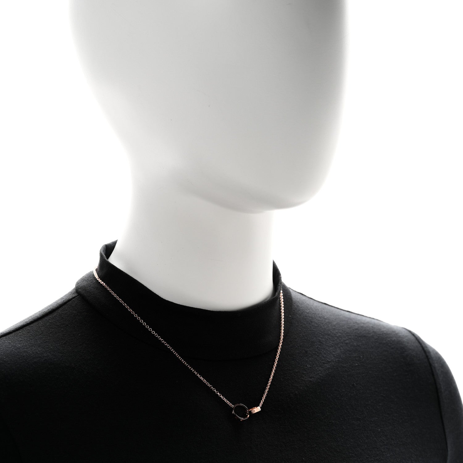 Cartier 18K Pink Gold Interlocking LOVE Necklace 2 of 6