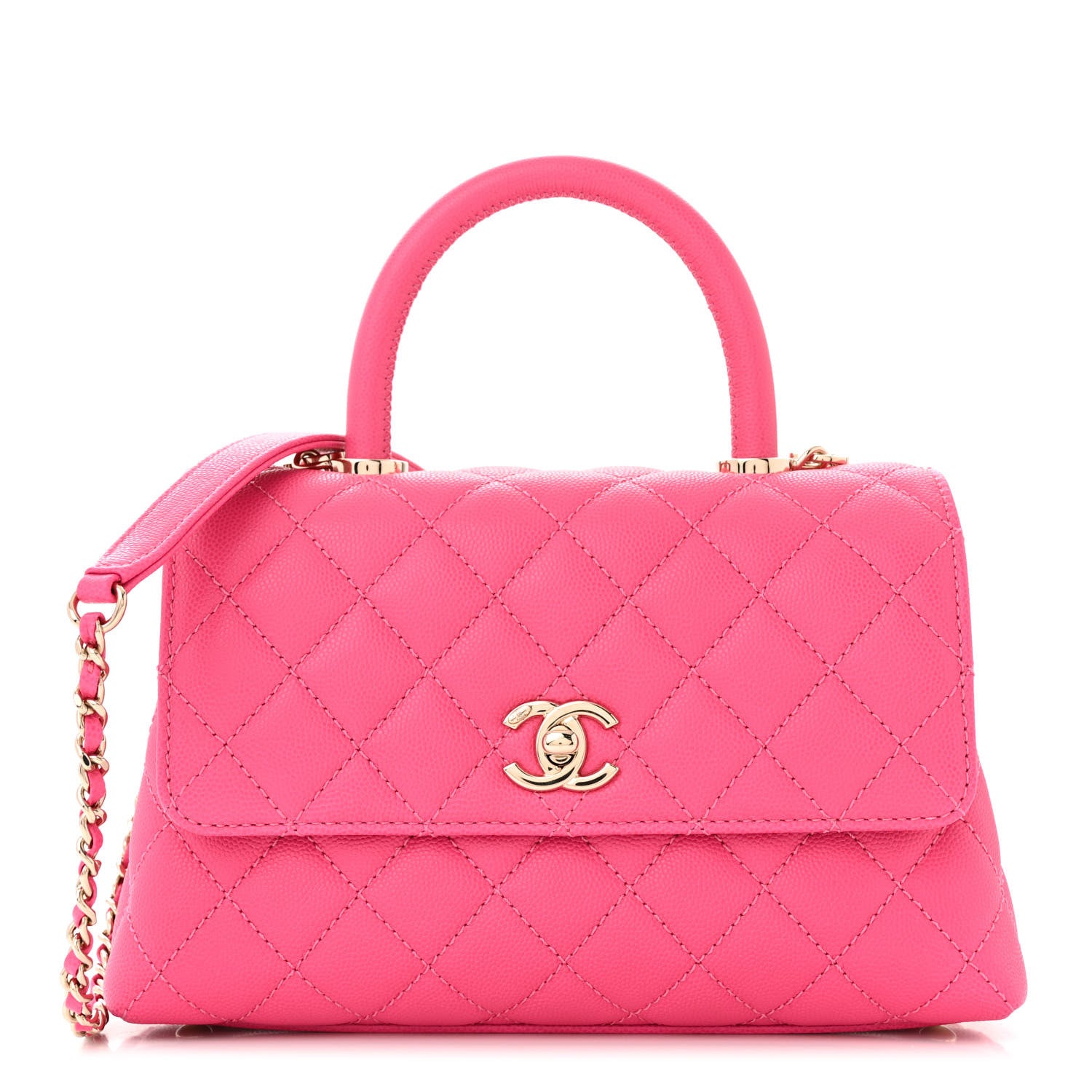 Chanel Caviar Quilted Mini Coco Handle Flap Rose 1 of 11