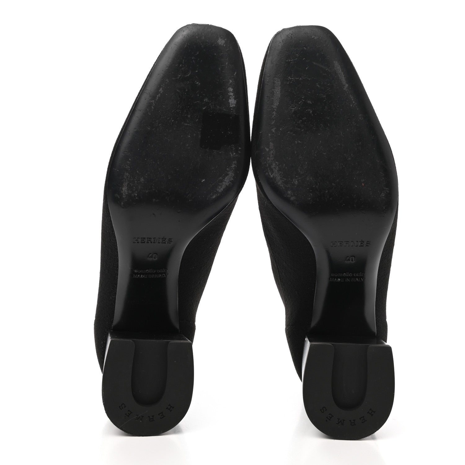 Hermes Knit Calfskin Volver Ankle Boots 40 Black 5 of 7