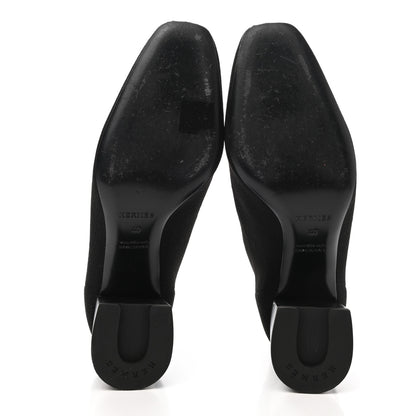 Hermes Knit Calfskin Volver Ankle Boots 40 Black 5 of 7