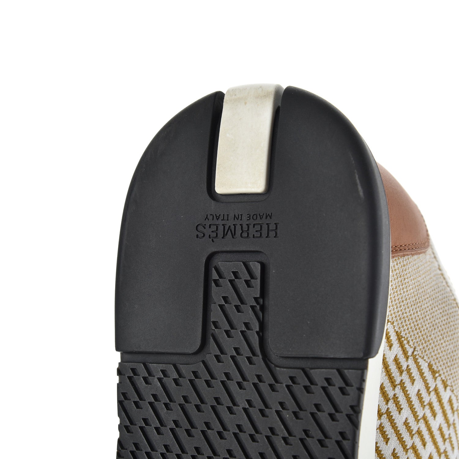 Hermes Knit Goatskin Womens Addict Sneakers 40 Ocre 10 of 12