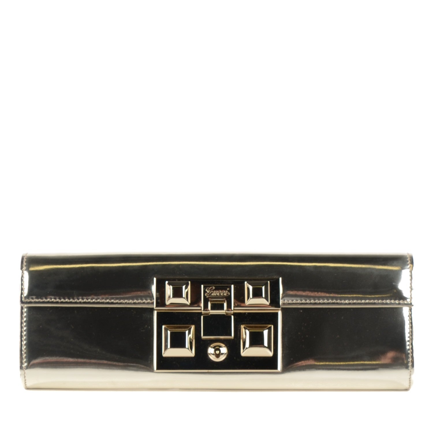 Gucci Patent Padlock Clutch Gold 1 of 7