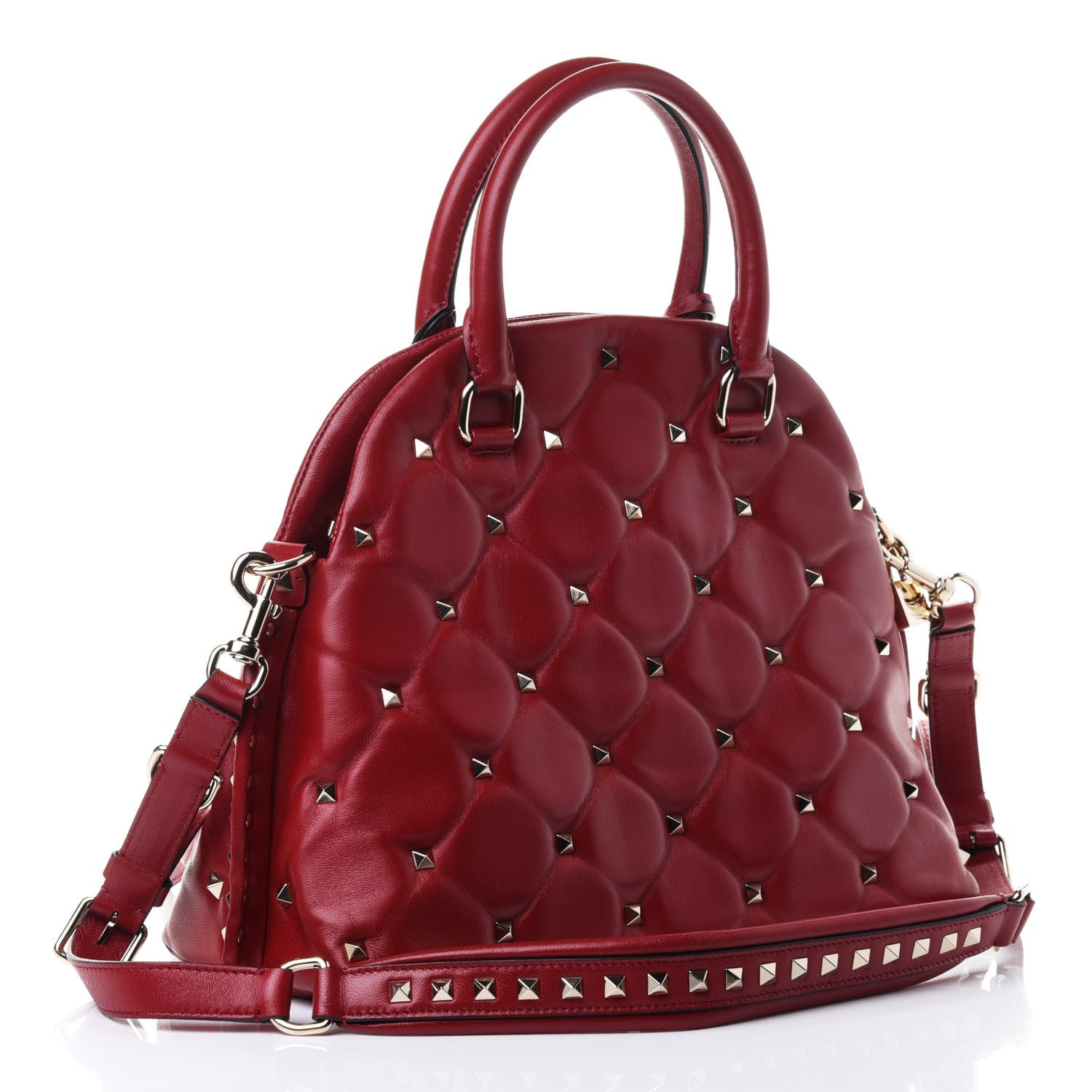 Valentino Garavani Nappa Candystud Dome Top Handle Bag Red 2 of 4