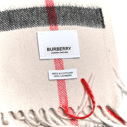 Burberry Cashmere Giant Check Fringe Scarf Stone 3 of 4