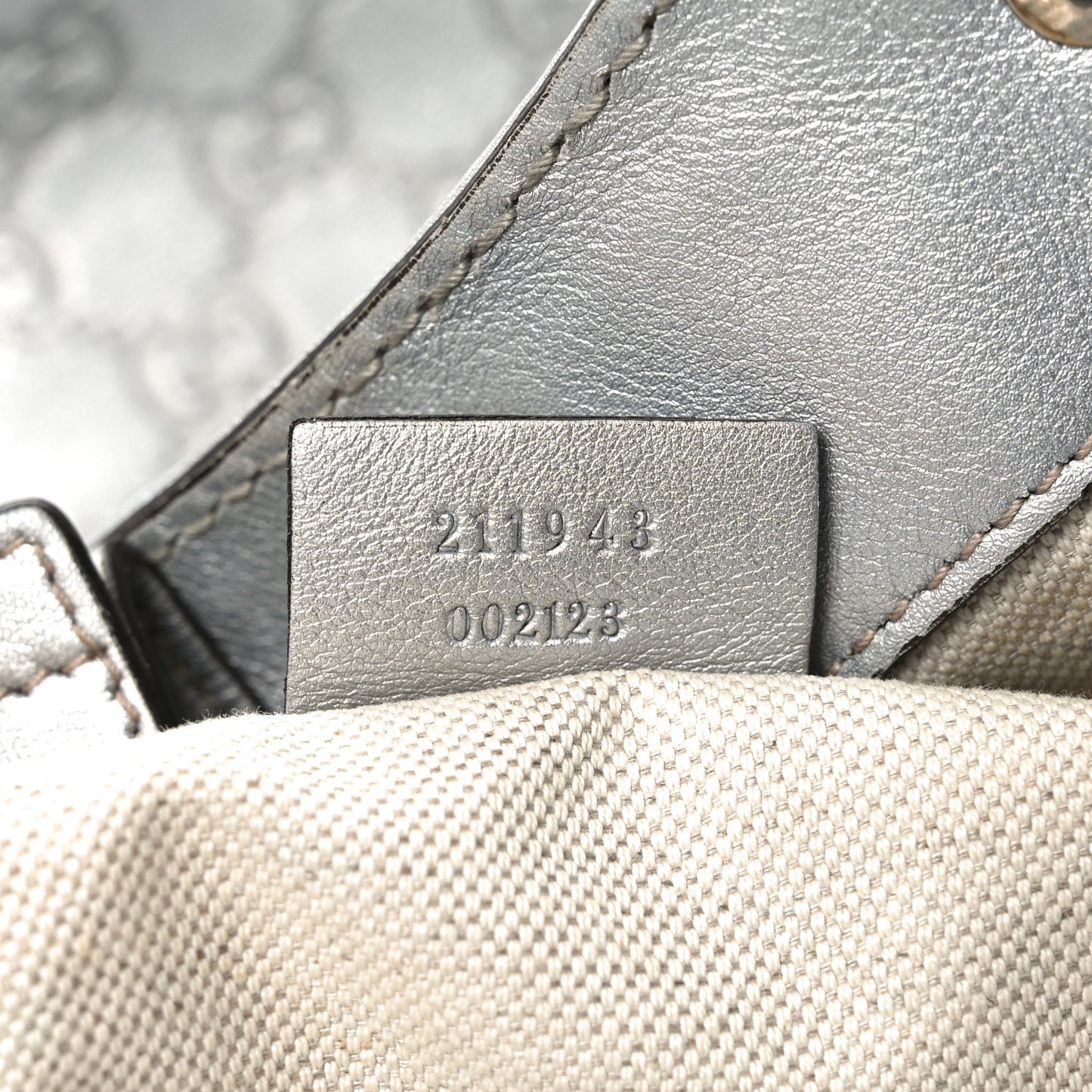 Guccissima Large Sukey Tote Silver