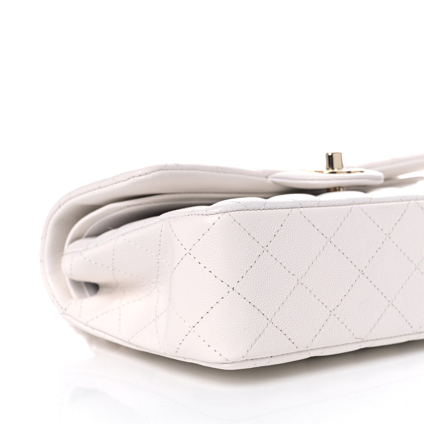 Caviar Quilted Small Double Flap White