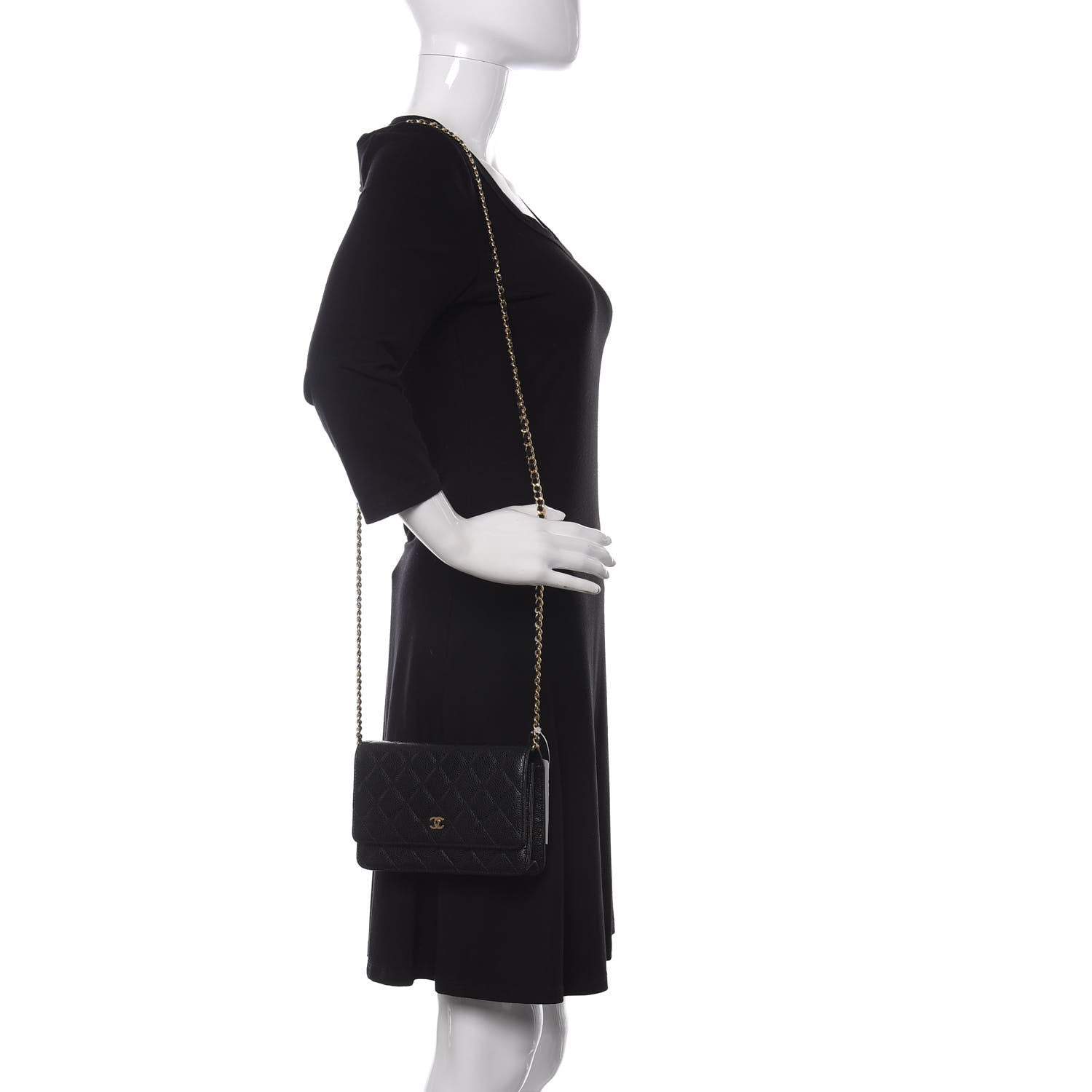 Chanel Caviar Quilted Wallet On Chain WOC Black 2 of 10