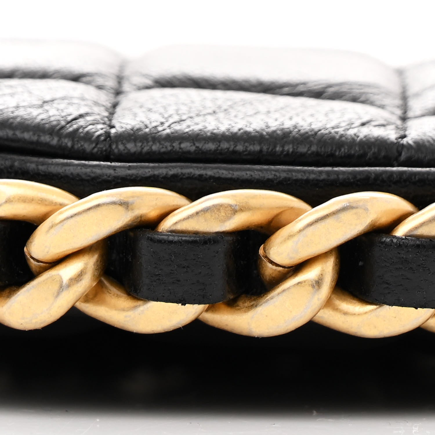 Chanel Shiny Crumpled Lambskin Quilted Large Trendy Chain Around Hobo Black 9 of 11