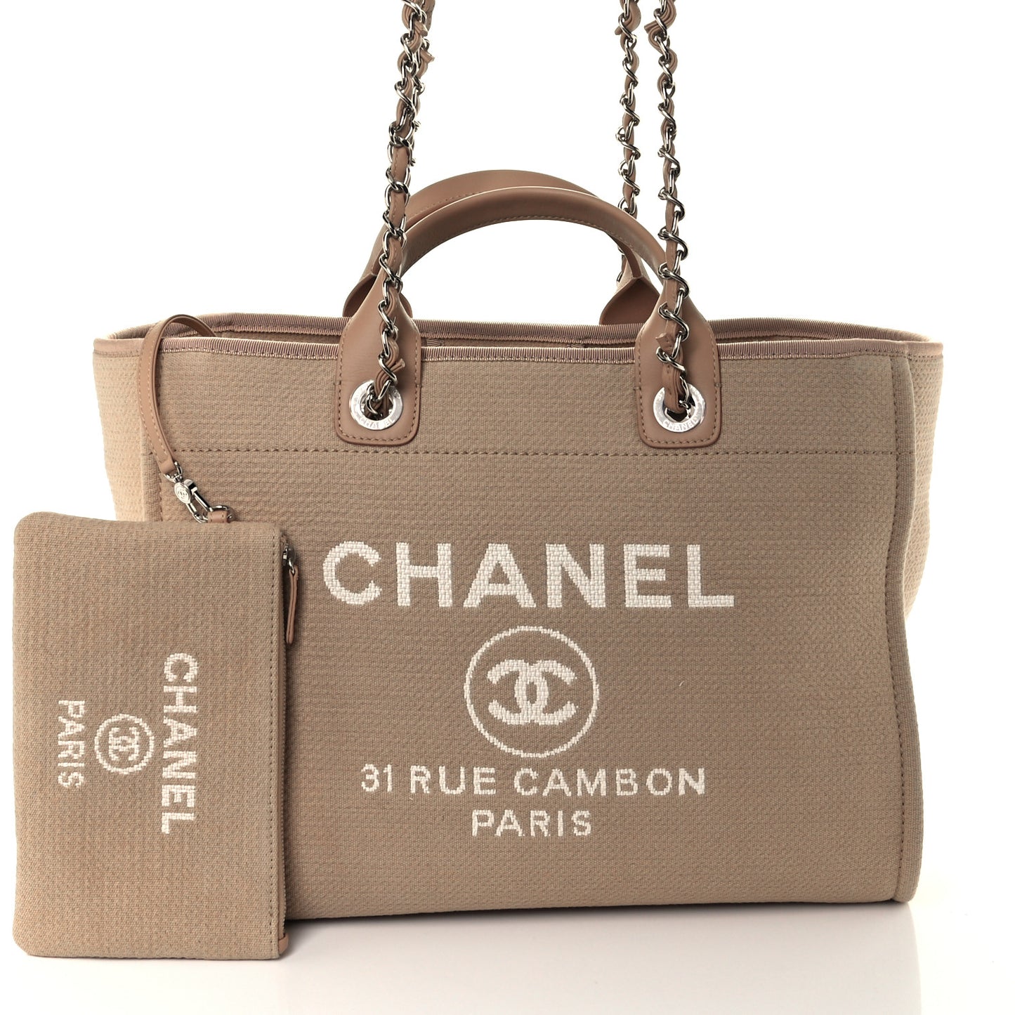 Mixed Fibers Medium Deauville Tote Beige
