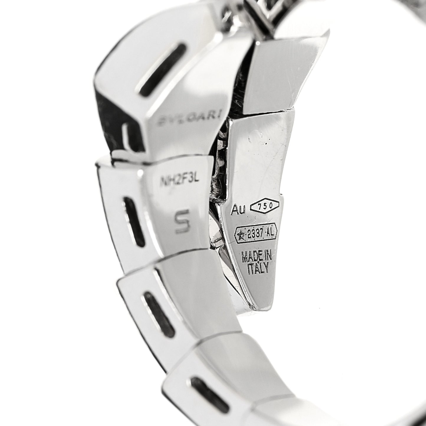 18K White Gold Diamond Serpenti Viper Pave Ring S