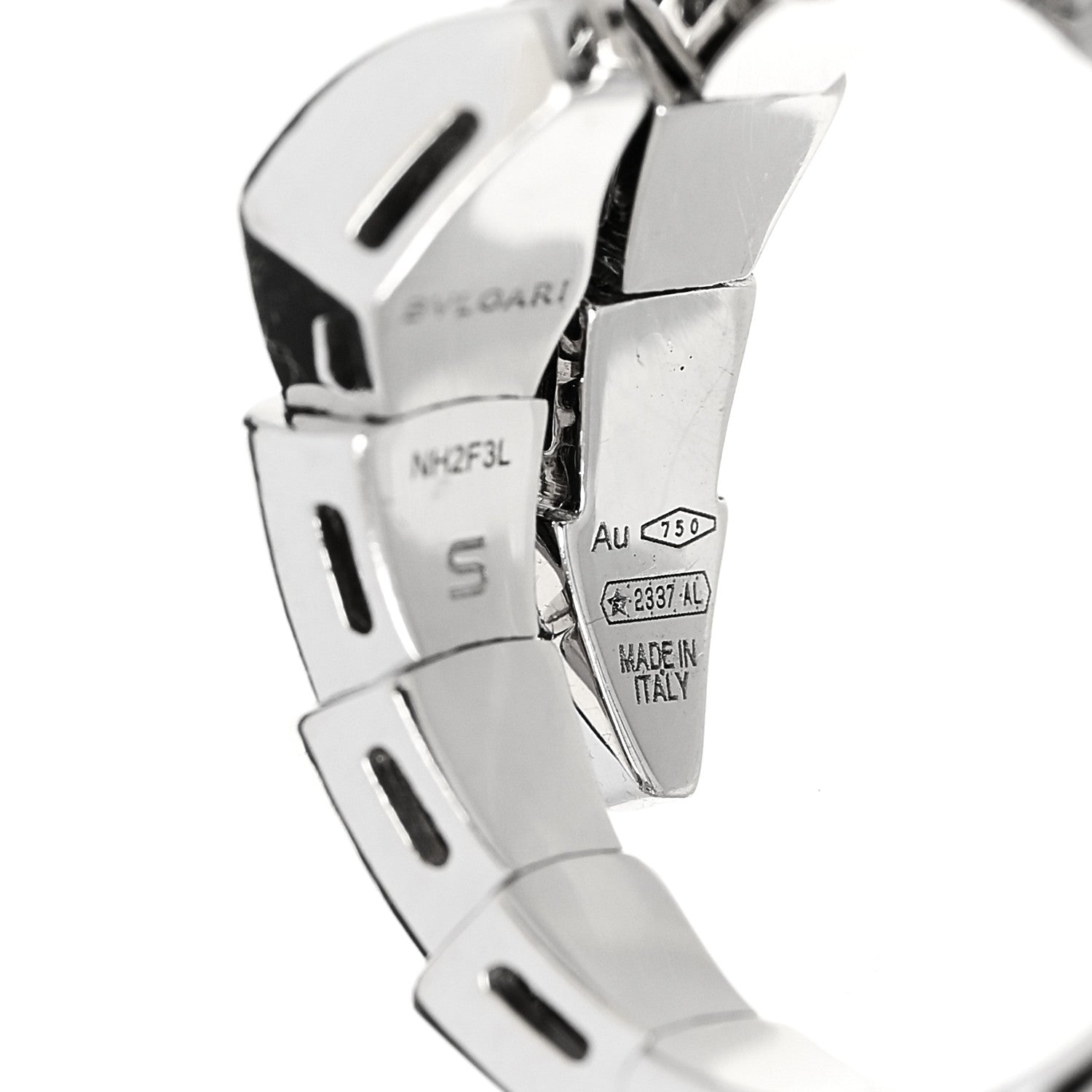Bulgari 18K White Gold Diamond Serpenti Viper Pave Ring S 4 of 4