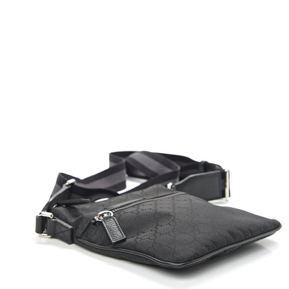 Gucci Nylon Monogram Mini Flat Messenger Bag Black 3 of 9