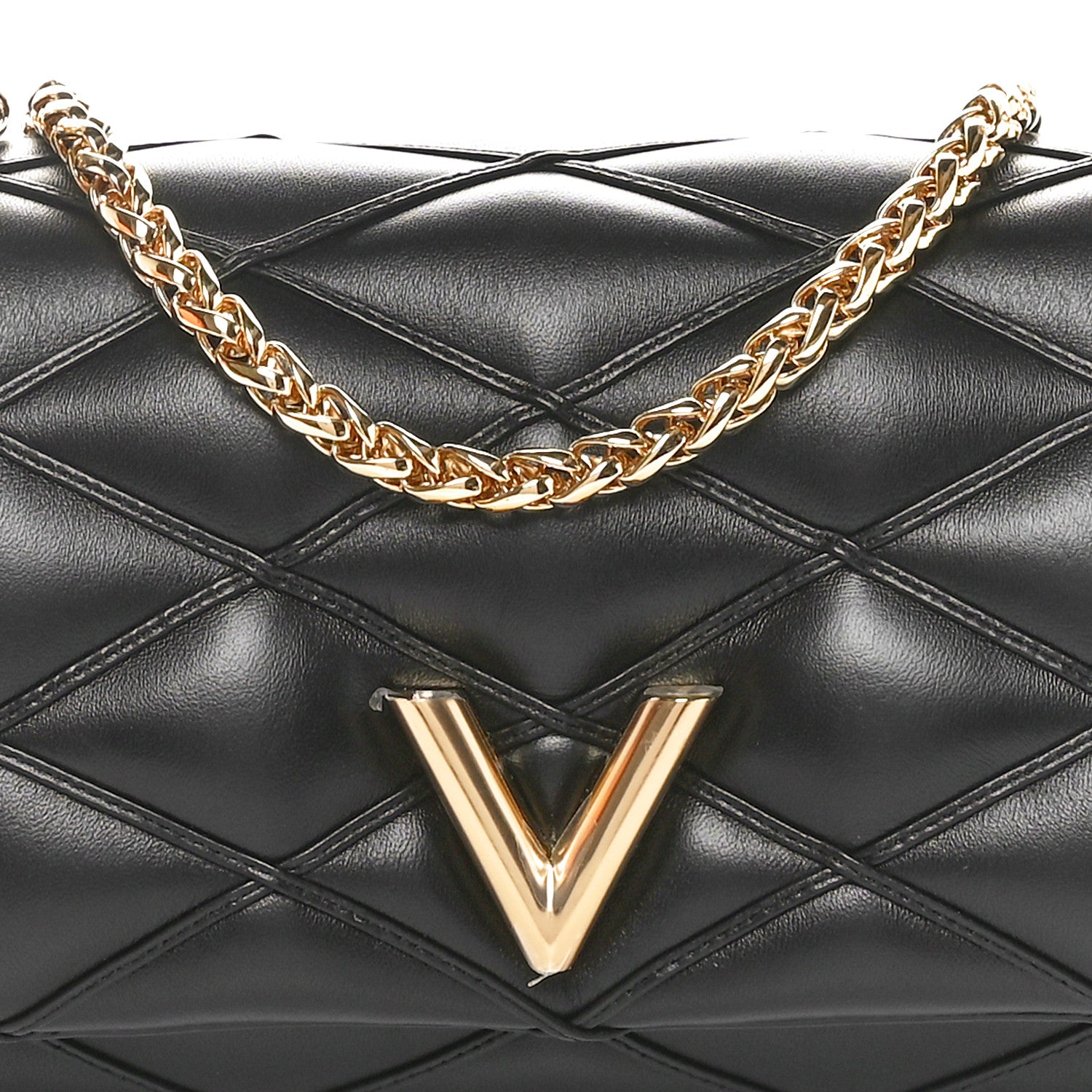 Louis Vuitton Lambskin Malletage Top Handle GO-14 MM Black 7 of 10