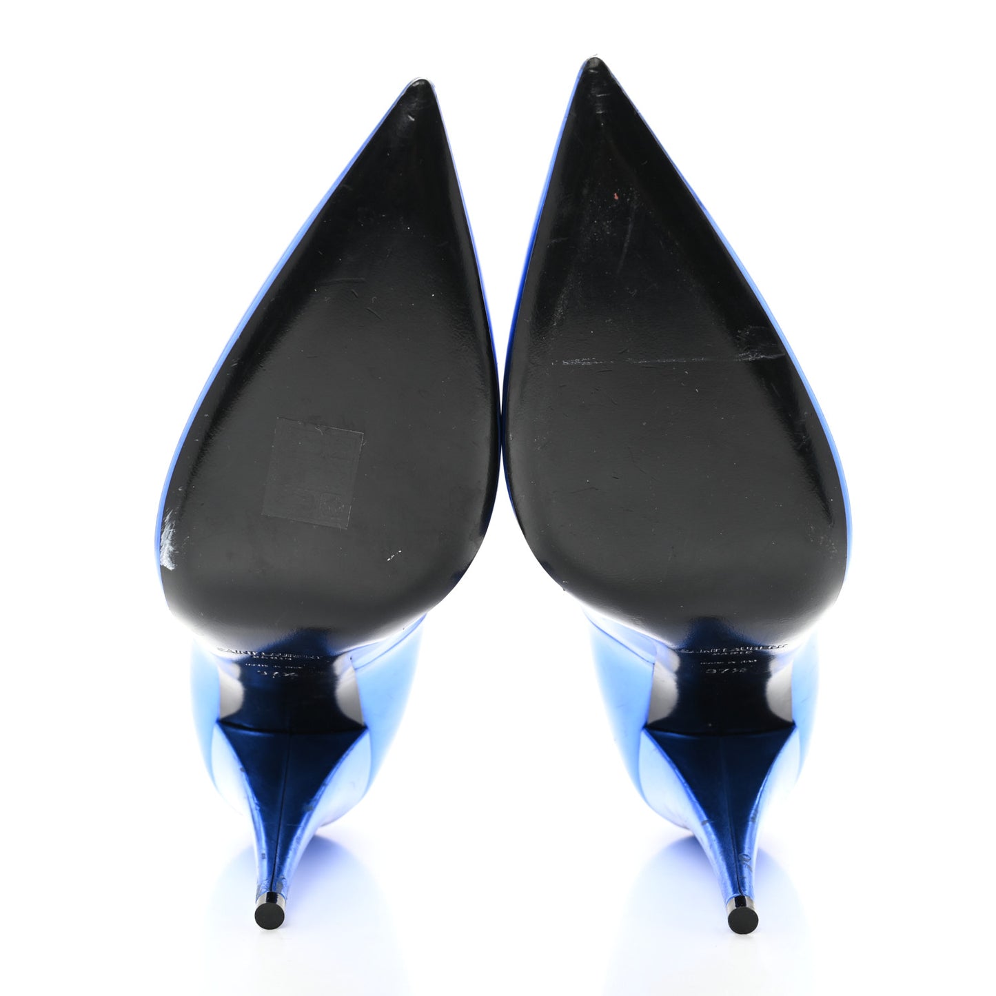 Metallic Calfskin Kiki 100 Pumps 37.5 Blue