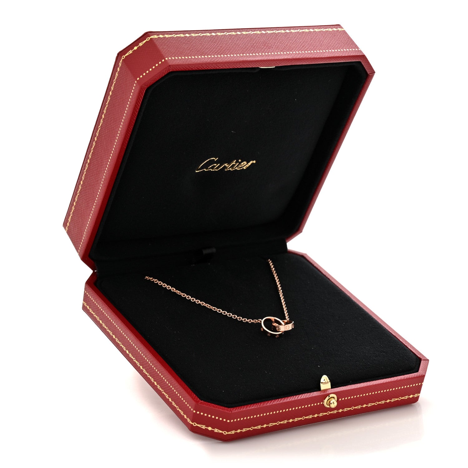 Cartier 18K Pink Gold Interlocking LOVE Necklace 6 of 6
