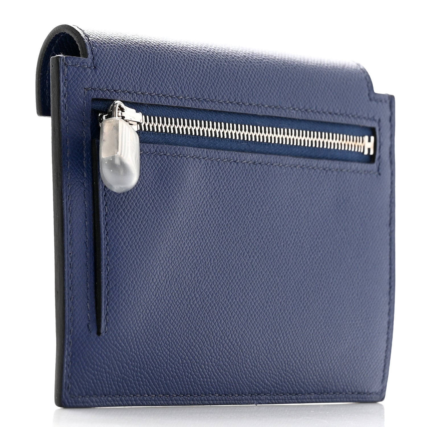 Hermes Madame Calfskin Kelly Pocket Compact Wallet Bleu Saphir 3 of 10
