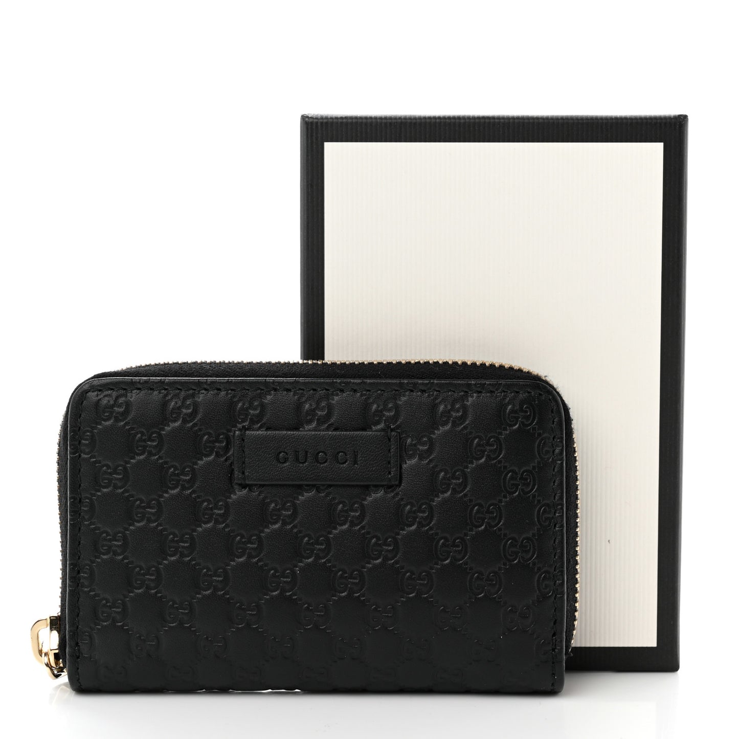 Microguccissima Zip Around Card Case Black