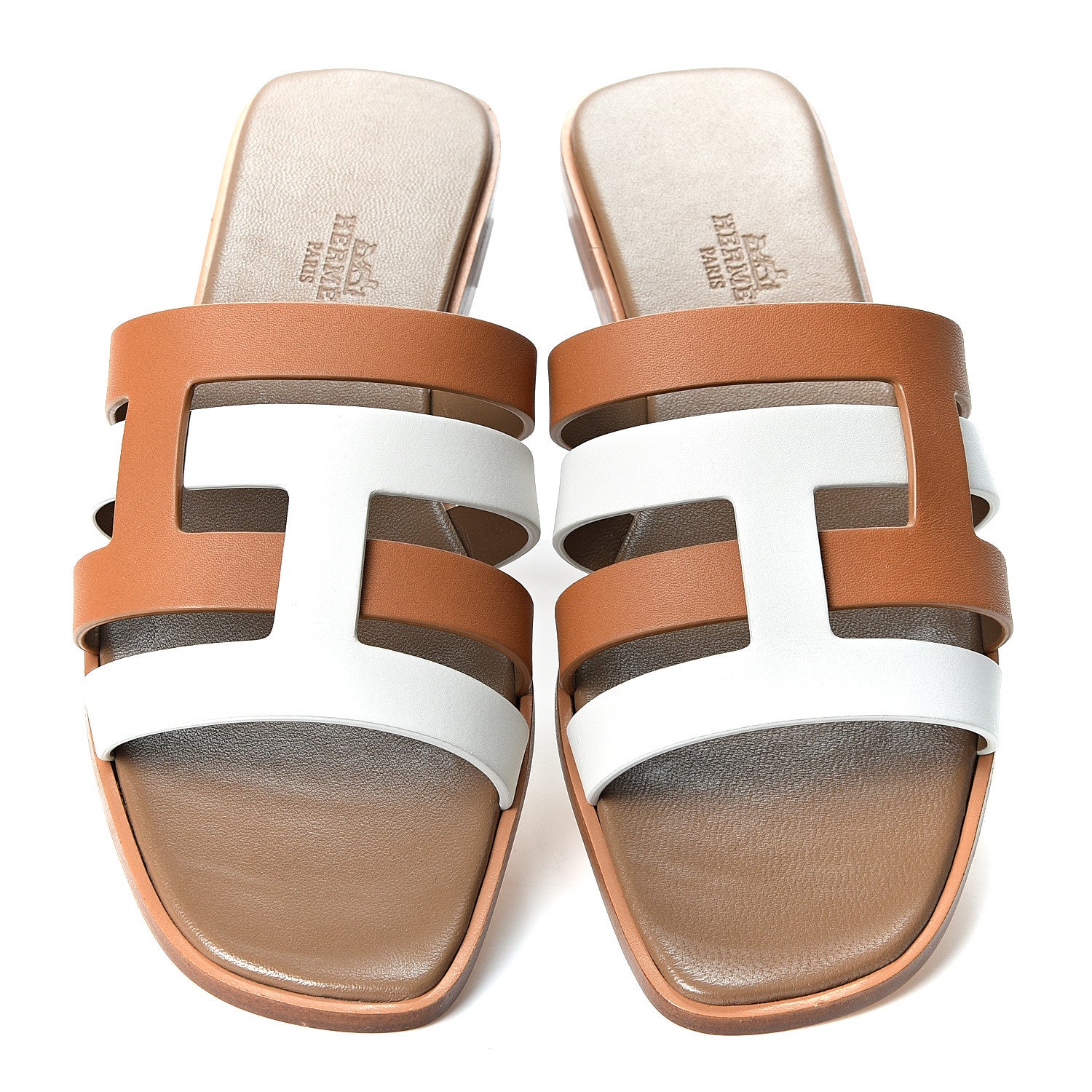 Hermes Calfskin Amore Sandals 37 White Natural 10 of 11