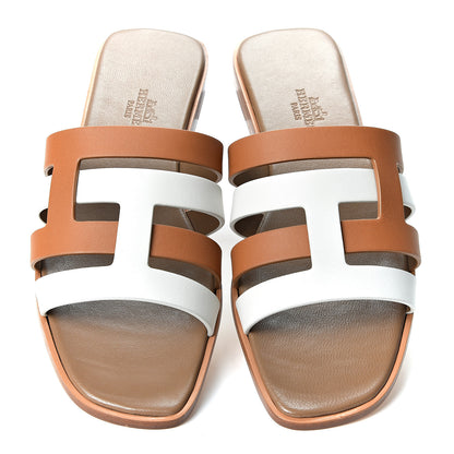 Hermes Calfskin Amore Sandals 37 White Natural 10 of 11