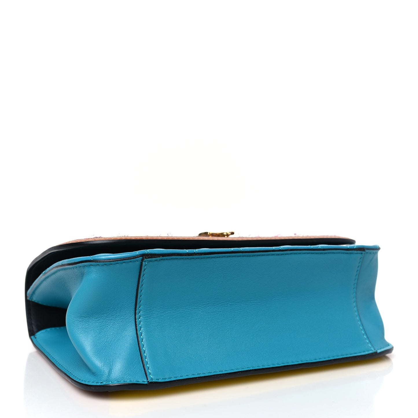 Tweed Calfskin Virtus Chain Shoulder Bag Multicolor