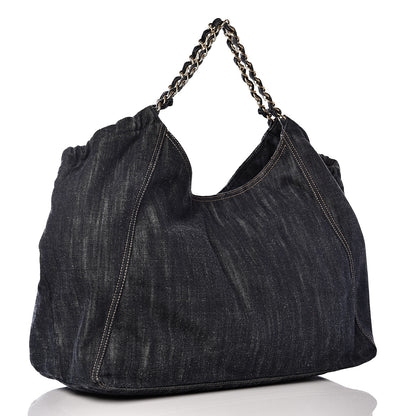 Chanel Denim XL Coco Cabas Tote Dark Blue 2 of 18