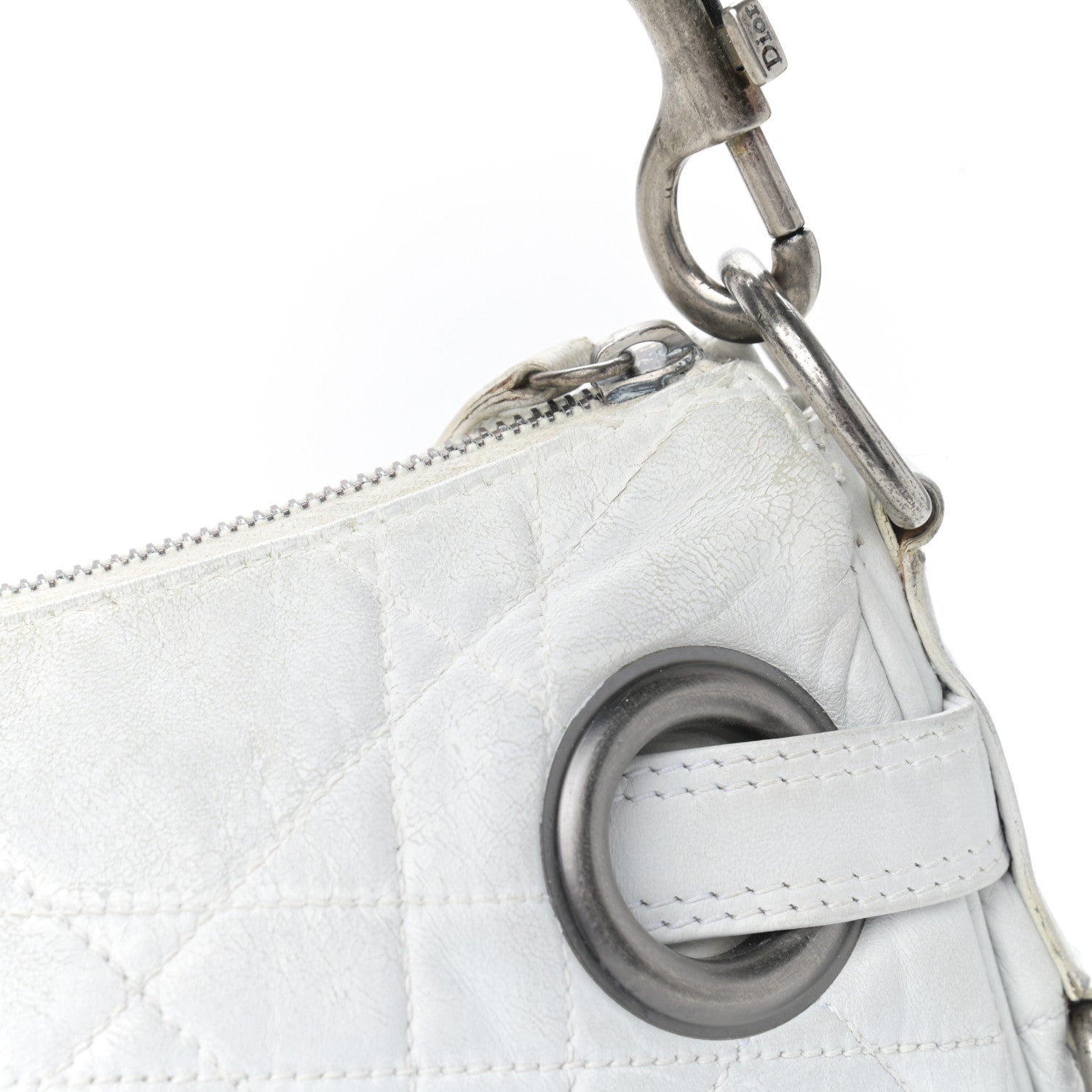 Christian Dior Lambskin Cannage Small Hobo White 16 of 18