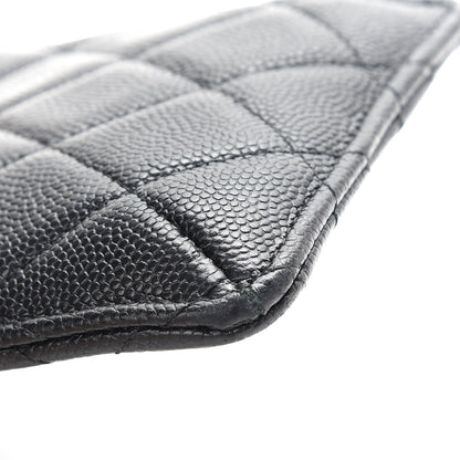 Chanel Caviar Quilted Classic Flat Wallet Pouch Black 7 of 7