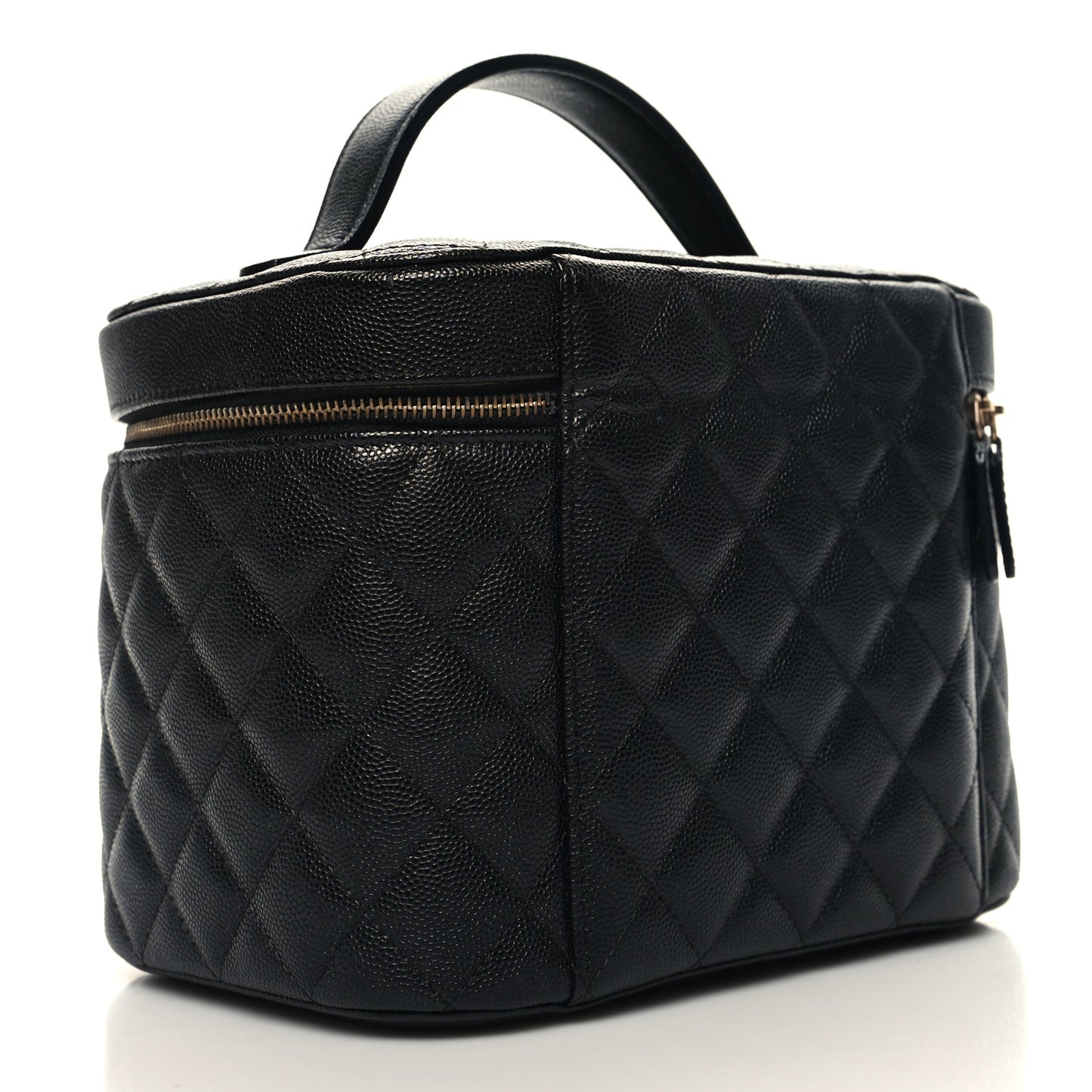 Caviar Quilted Large Vanity Pouch Navy