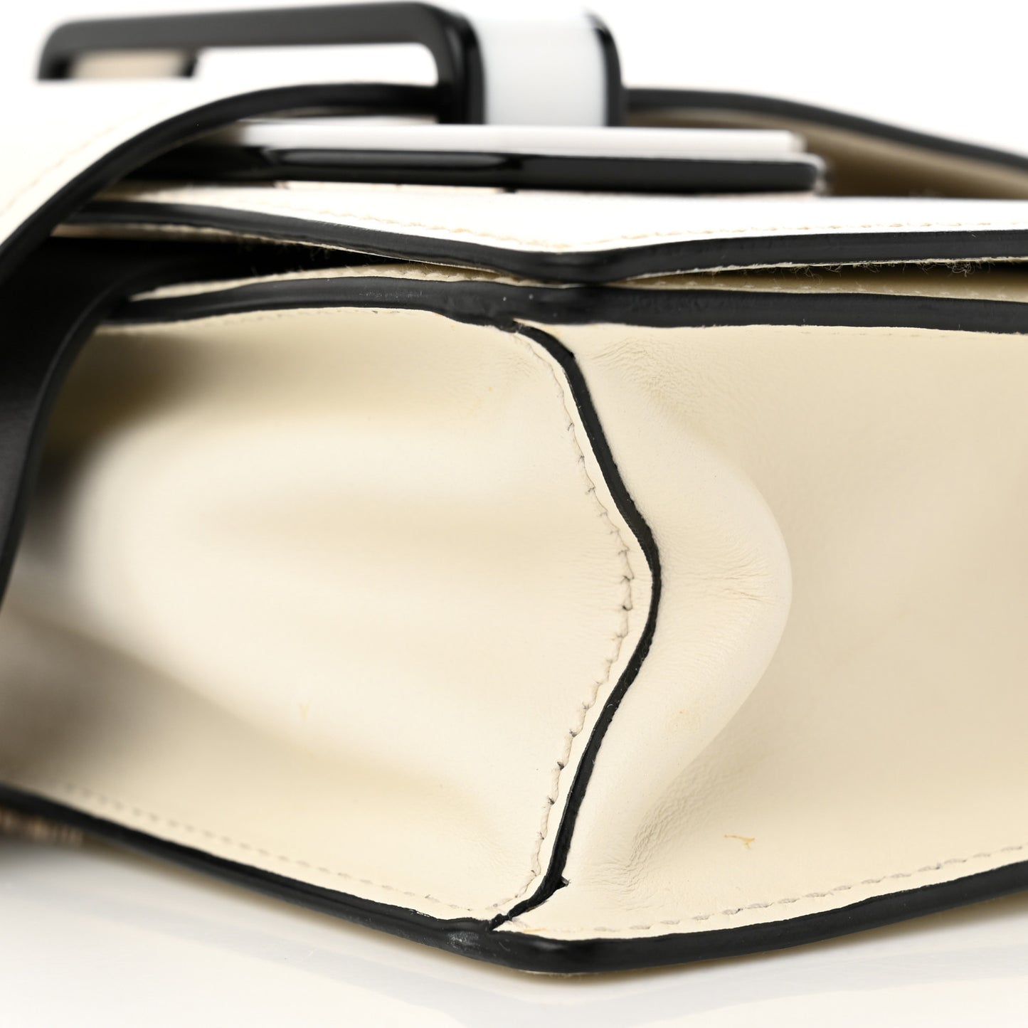 City Calf Plex Ribbon Bag White Black