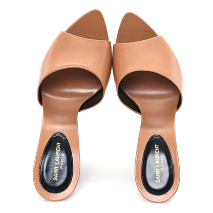 Saint Laurent Calfskin Gippy 105 Mule Sandals 39 Bisque 2 of 11