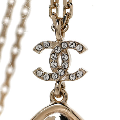 Chanel Crystal CC Cross Drop Pendant Necklace Gold 7 of 8