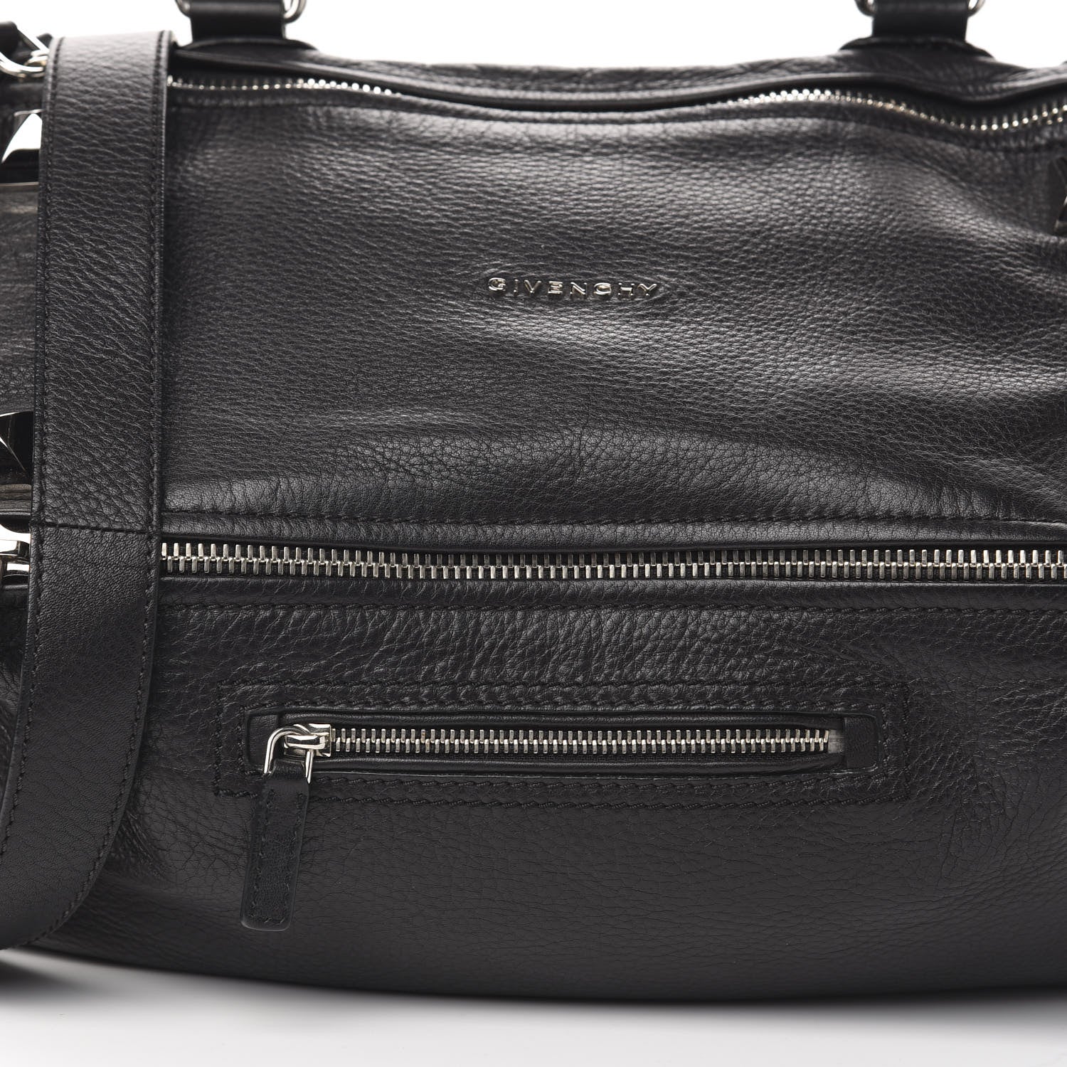 Givenchy Pebbled Calfskin Medium Pyramid Stud Pandora Black 10 of 10