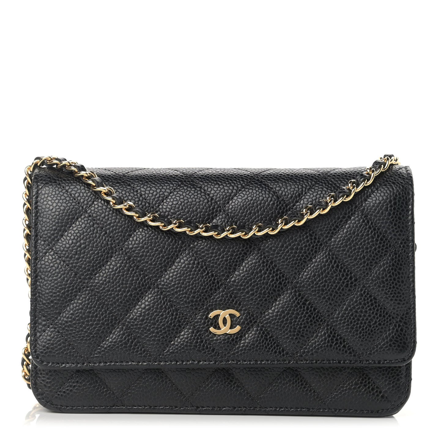 Caviar Quilted Wallet On Chain WOC Black