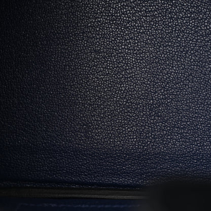 Hermes Ostrich Bi-Color Birkin 25 Bleu Iris Black 12 of 12