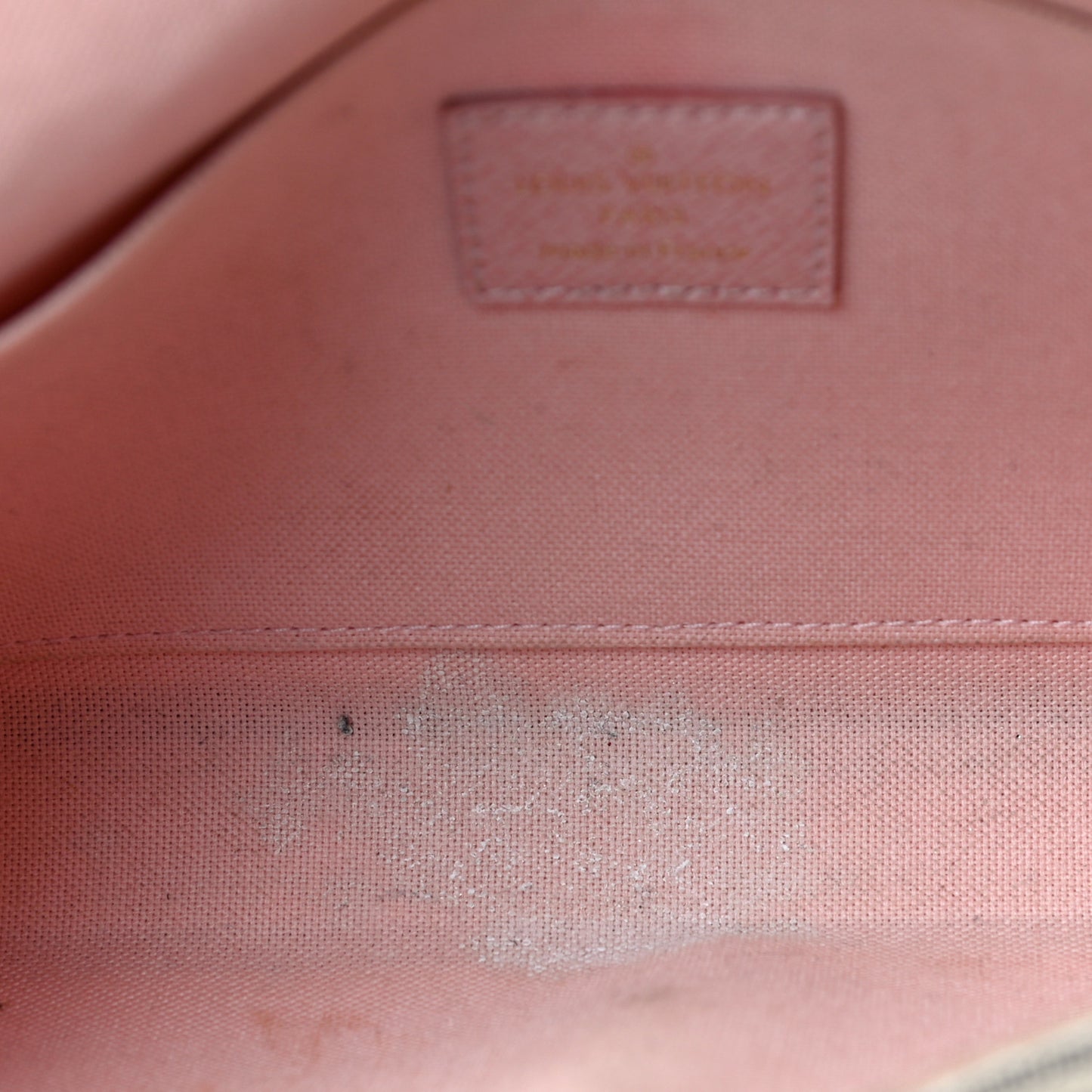 Damier Azur Pochette Felicie Chain Wallet Rose Ballerine