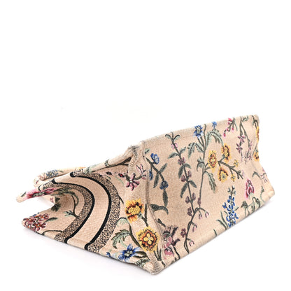 Christian Dior Raffia Embroidered Petites Fleurs Medium Book Tote Natural 4 of 12