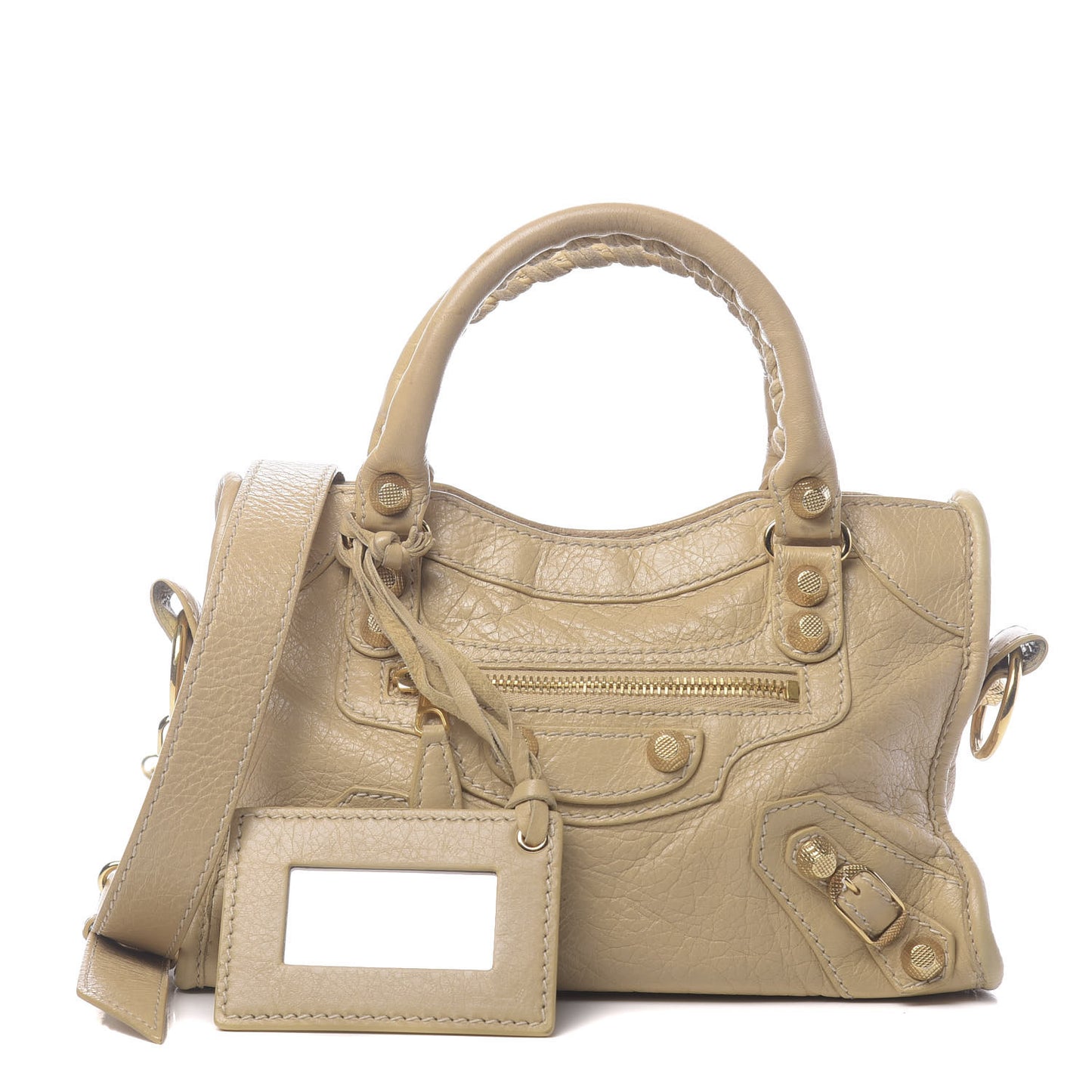 Agneau Giant 12 Gold Hardware Mini City Beige Oryx