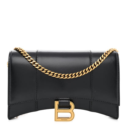Balenciaga Shiny Box Calfskin Hourglass Chain Bag Black 1 of 10