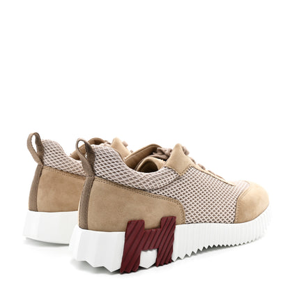 Hermes Air Mesh Suede Goatskin Bouncing Sneakers 39 Beige Argile 4 of 9